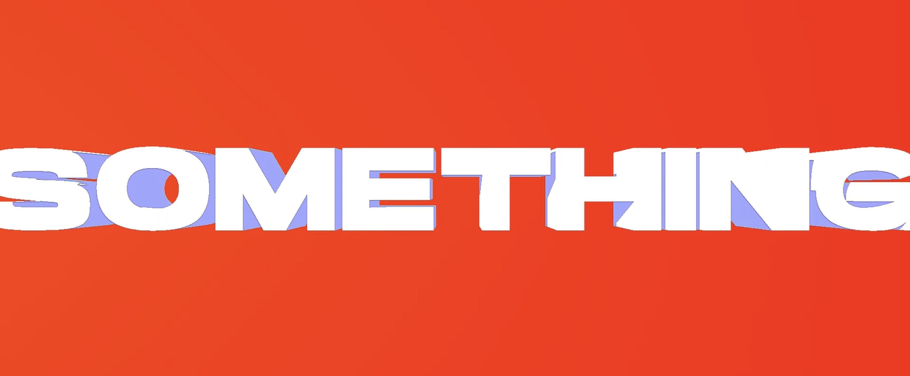 Bold white 3D text reading 